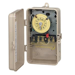 24-Hour Mechanical Time Switch, 208-277 VAC, 60Hz, DPST, Indoor/Outdoor Plastic Enclosure, 1 Hour Interval