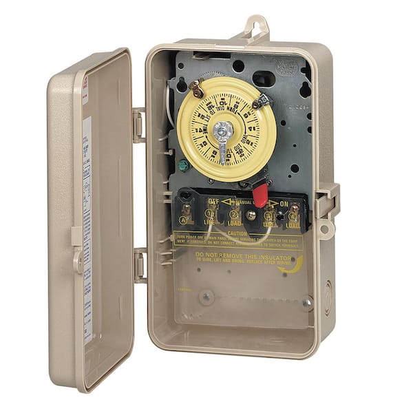 Intermatic 24-Hour Mechanical Time Switch, 208-277 VAC, 60Hz, DPST, Indoor/Outdoor Plastic Enclosure, 1 Hour Interval
