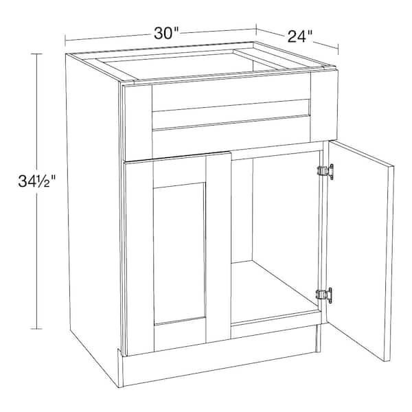 Luxxe Cabinetry Weston Express 30-in W x 34.5-in H x 24-in D Volcano Gray Sink  Base Fully Assembled Plywood Cabinet (Recessed Panel Shaker Door Style) in  the Kitchen Cabinets department at