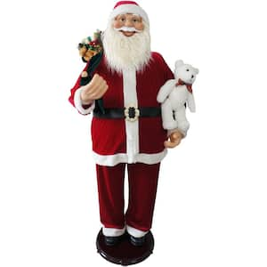 58 in. Christmas Dancing Santa Claus with Teddy Bear