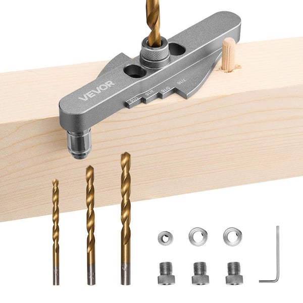 Doweling Jig Kit, Self Centering Dowel Drill Jig for Straight Holes, with Drill Bit Set 1/4 in., 5/16 in., 3/8 in.