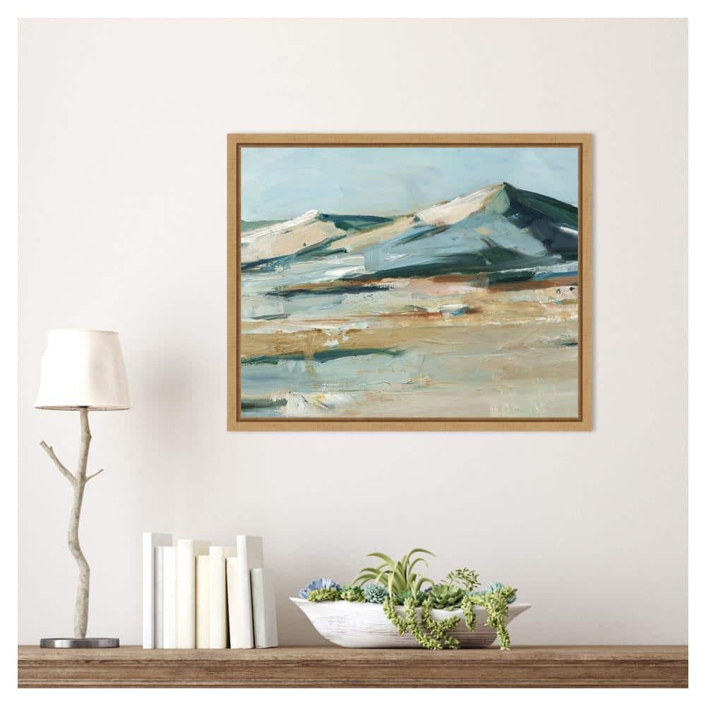 Spring Mountain View II Abstract Landscape Canvas with Maple Frame