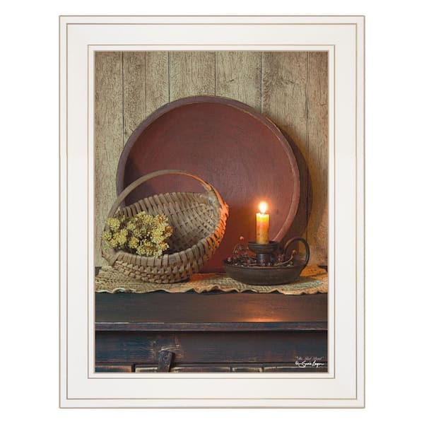 HomeRoots Charlie The Red Basket 1-Piece Framed Wall Art 15 in. x 19 in.
