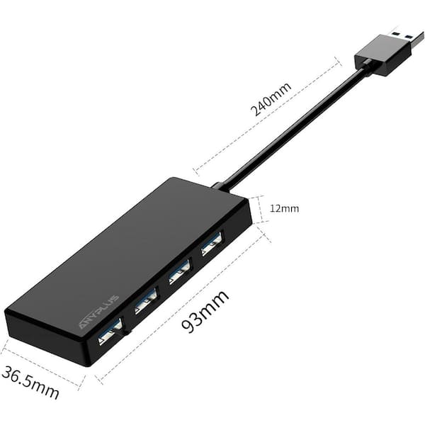 Etokfoks USB 3.0 Hub, 4 Port USB Hub Splitter, Portable USB