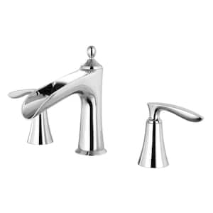 Aegean Two Handle Top Deck Mount Roman Tub Faucet in Polished Chrome Finish