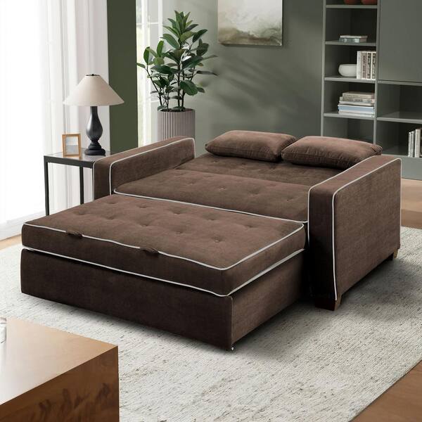 SEJOV 3-in-1 Convertible Sofa Bed Linen Fabric Sleeper Pullout