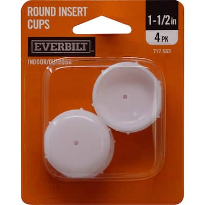 Everbilt 1 2 In Plastic Insert Patio Cups 4 Per Pack 43040 The Home Depot - Wrought Iron Patio Furniture Feet Protectors