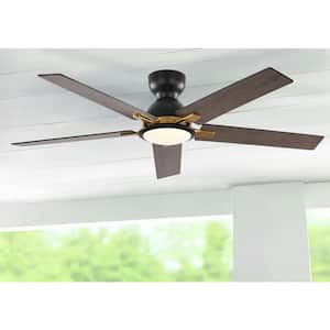 Mitch 52 in. Integrated LED Indoor Black Ceiling Fans with Light and Remote Control