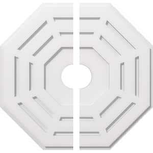1 in. P X 9-1/2 in. C X 24 in. OD X 4 in. ID Westin Architectural Grade PVC Contemporary Ceiling Medallion, Two Piece