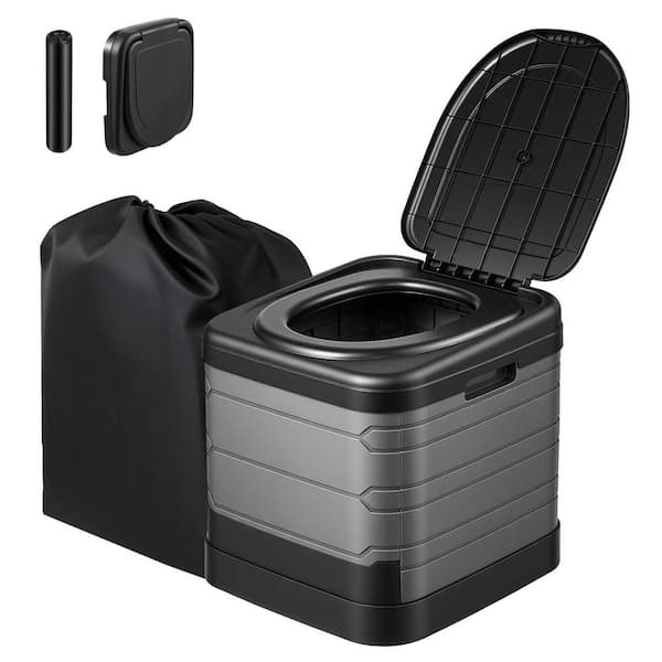 Non-Electric Folding Portable Camping Waterless Toilet, 330 lbs. Weight Capacity with Carry Bag