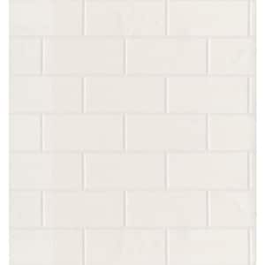 Paintable White Tile Vinyl Peelable Wallpaper (Covers 56.4 sq. ft.)