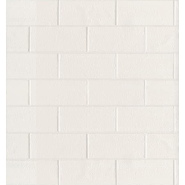 Brewster Paintable White Tile Vinyl Peelable Wallpaper (Covers 56.4 sq. ft.)