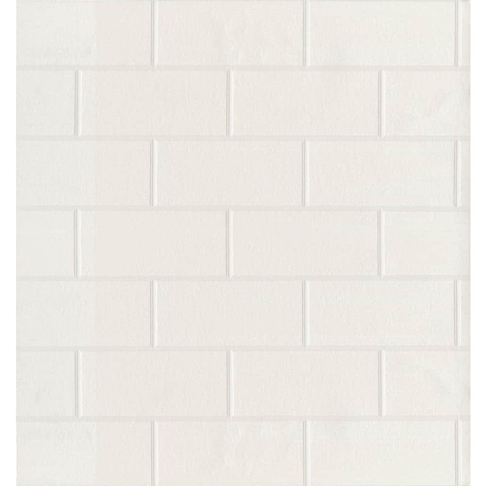 Paintable White Tile White Wallpaper Sample