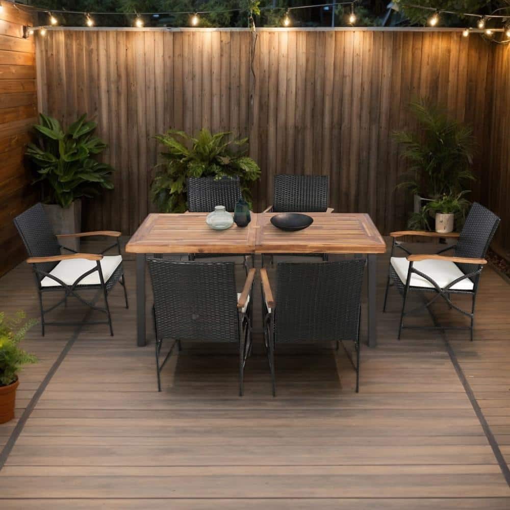 4 Black Rattan Dining Chairs With Removable Zipper Cushions For Garden Patio price history on PriceWatchPro
