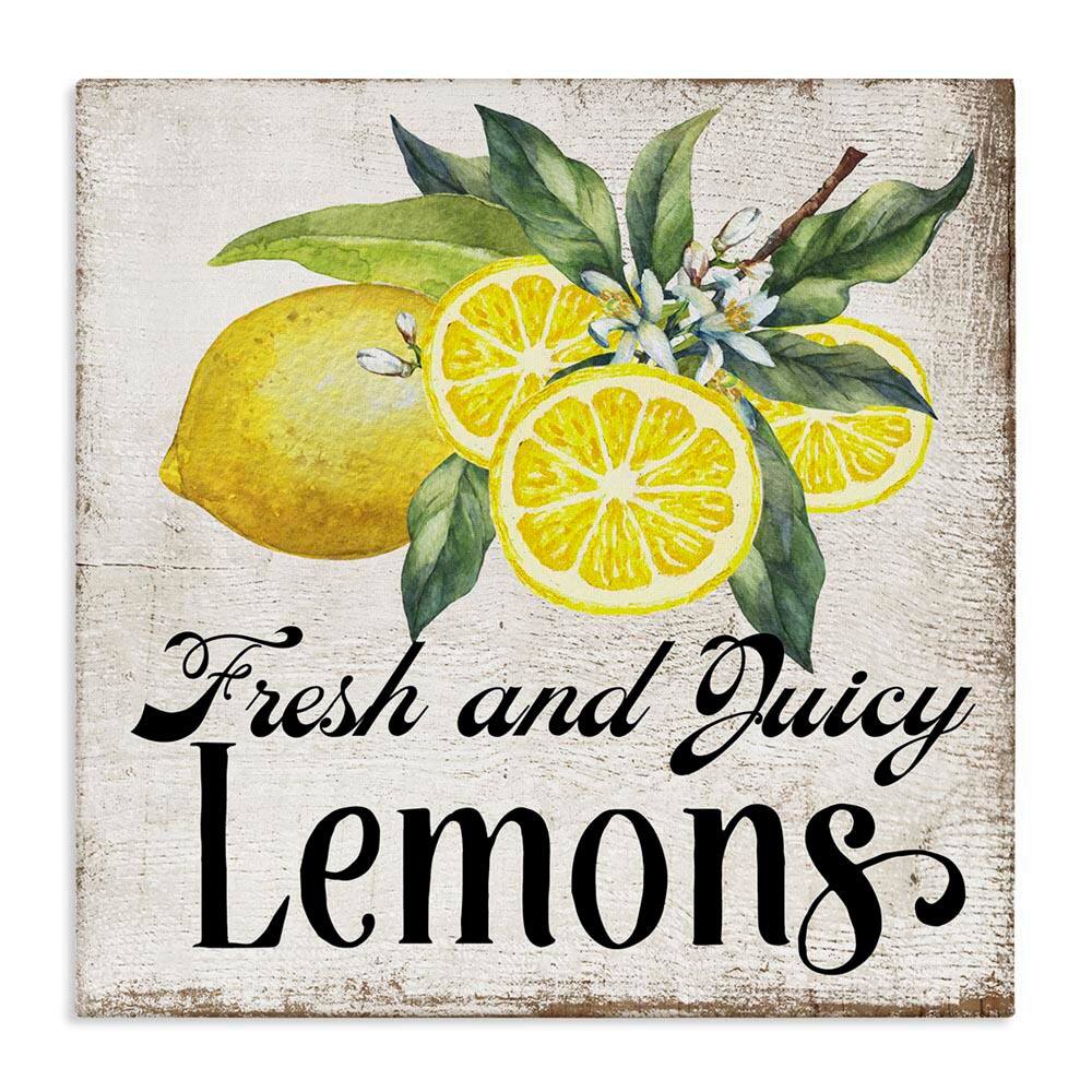 Fresh and Juicy Lemons by Creatif Belle Unframed Food Graphic Art Print 24 in. x 24 in. price history on PriceWatchPro