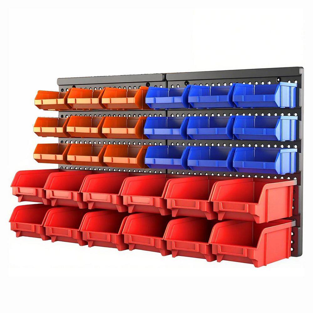 30-Bin Wall Rack in Assorted Colors Plastic Multifunctional Storage with Peg Boards Easy Install for Screws Tools price history on PriceWatchPro