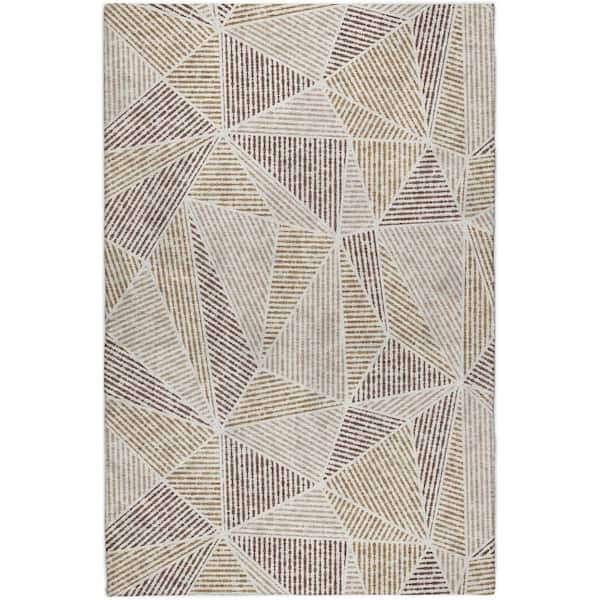 Dream Shag Premium Machine Washable Abstract ADS618 Brown 10 ft. x 14 ft. Area Rug