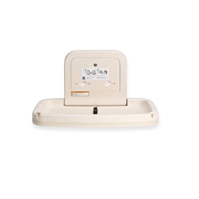 Horizontal Wall-Mounted Baby Changing Station in Cream