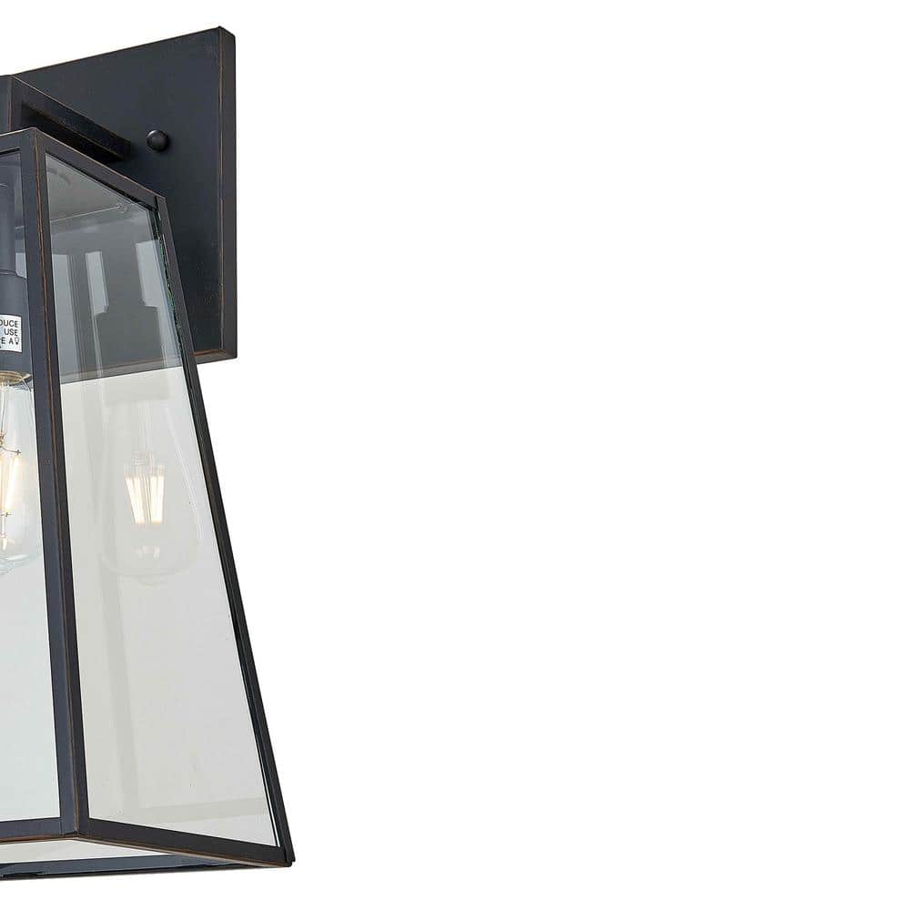Bronze Dimmable Lantern Sconce with Clear Glass