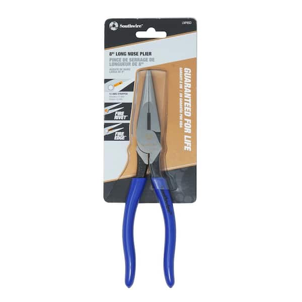Milwaukee 8 in. Long Nose Pliers with Fish Tape Puller and Dipped Grip  MT505 - The Home Depot
