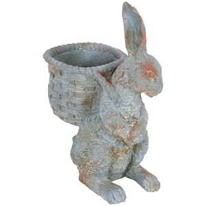 17 in. Roman the Carrot Collector Rabbit Garden Statue