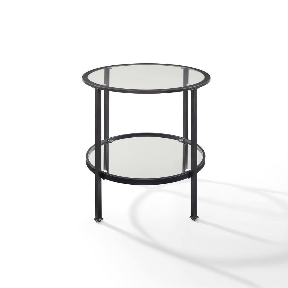 Aimee Gold Glass Side Table - thumbnail 4