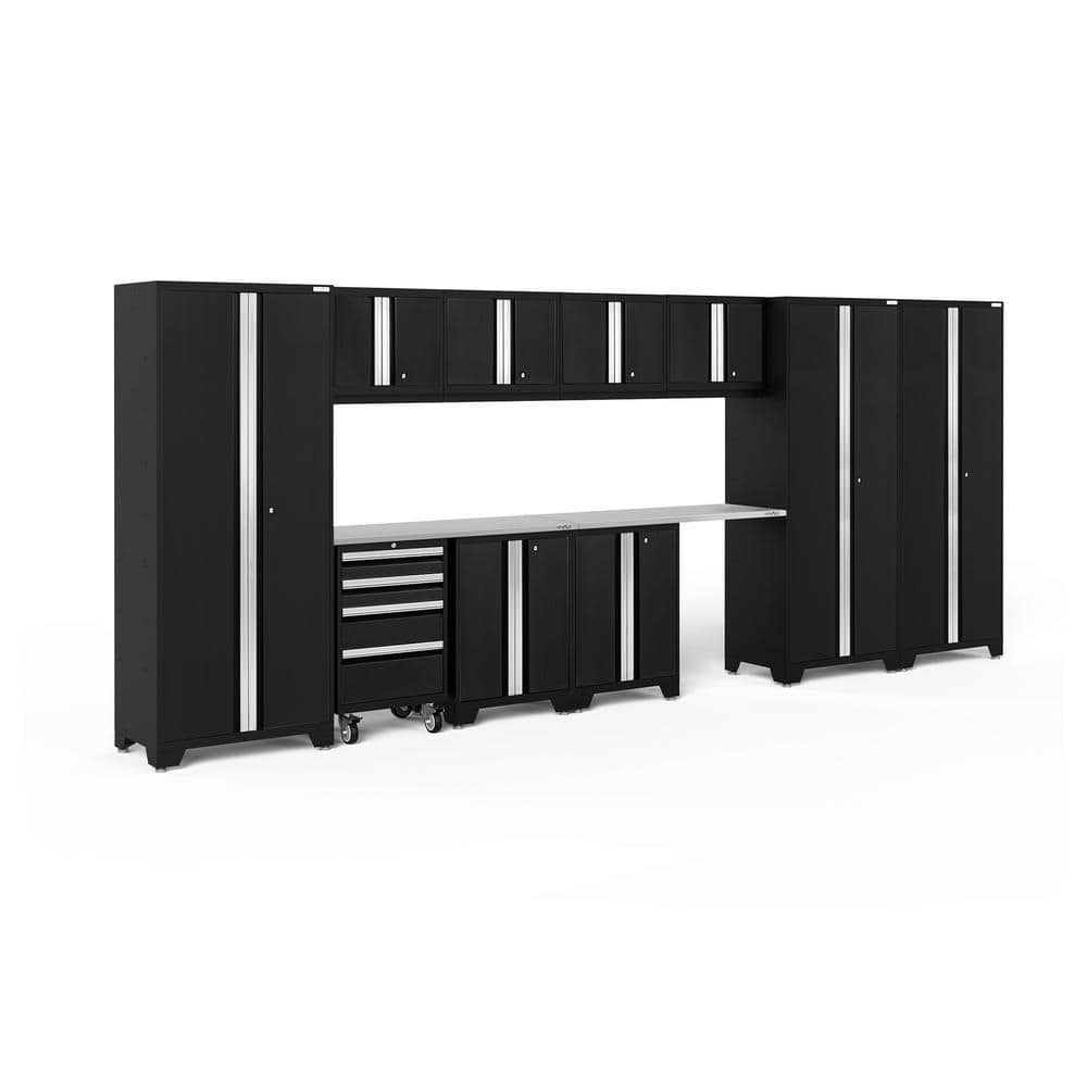 Bold Series 186 in. W x 76.75 in. H x 18 in. D 24-Gauge Welded Steel Garage Cabinet Set in Black (12-Piece) price history on PriceWatchPro