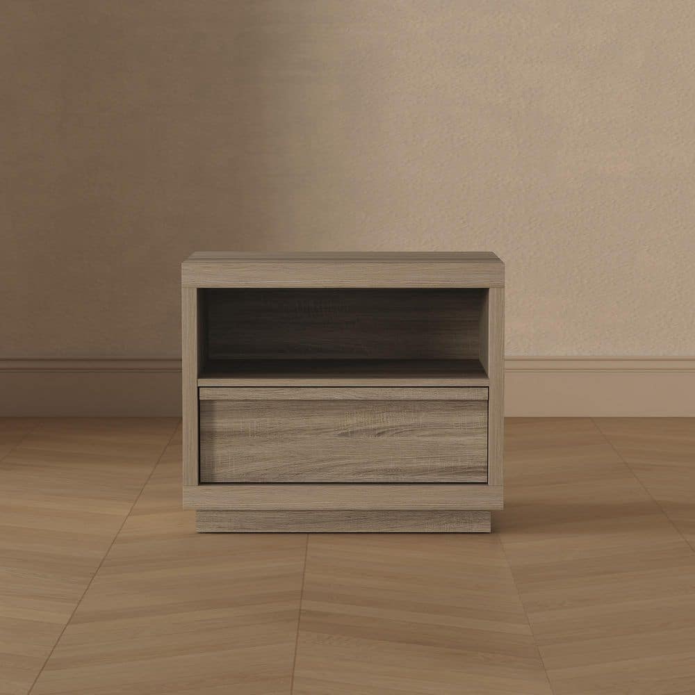 Navis Contemporary Natural Oak 1-Drawer 26 in. W Nightstand