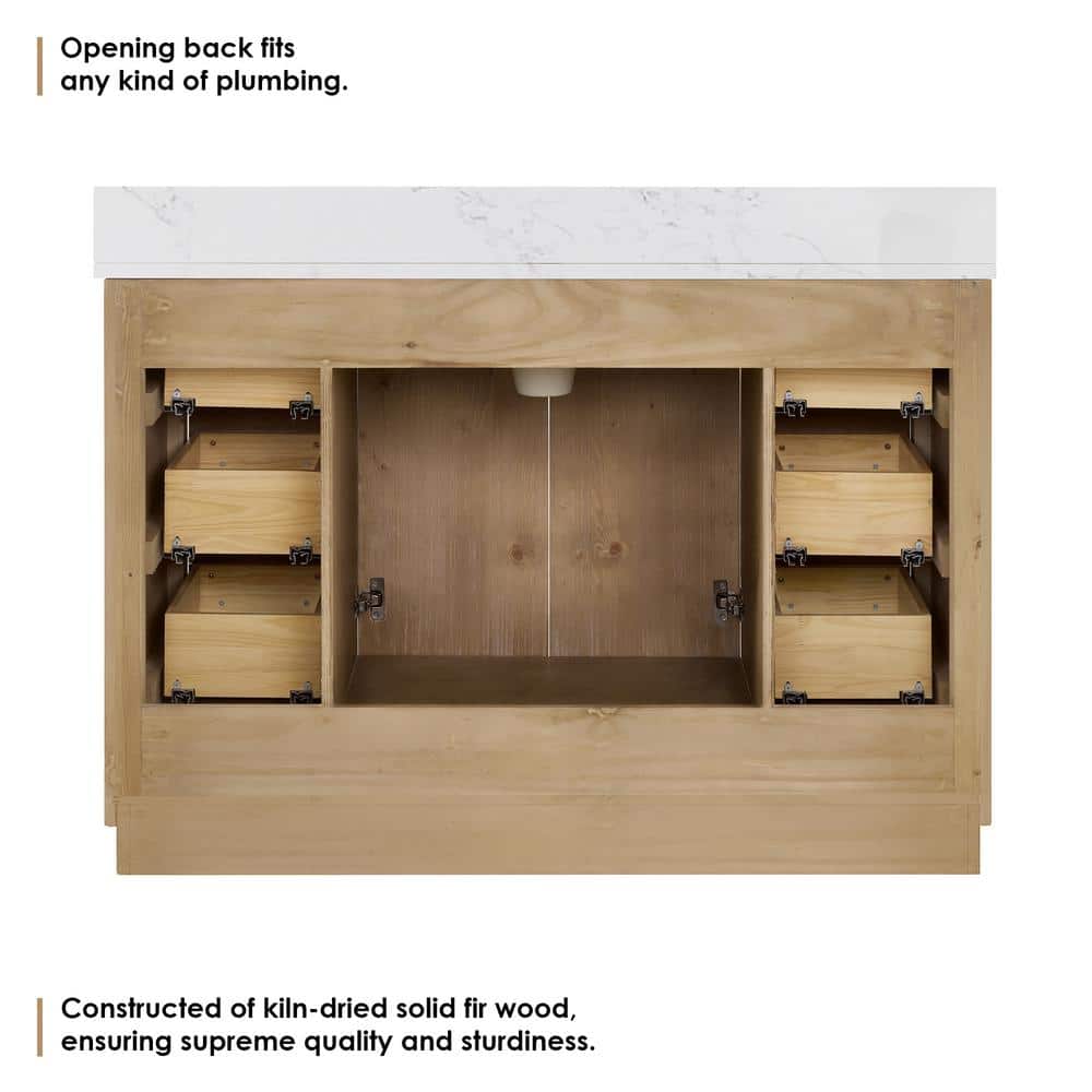 Bellavia 48" Weathered Fir Wood Vanity with Engineered Stone Top