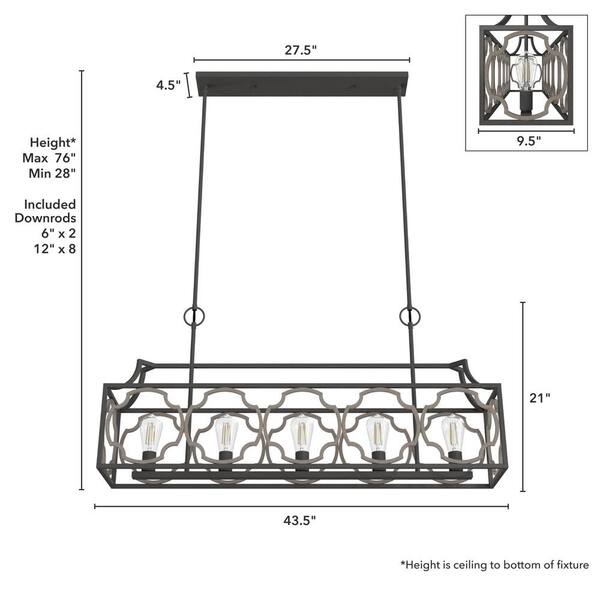 Hunter Stone Creek 5 Light Noble Bronze Basket Chandelier Dining Room Light