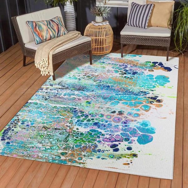 Addison Rugs - Karina Multi 8 ft. x 10 ft. Geometric Indoor/Outdoor Area Rug