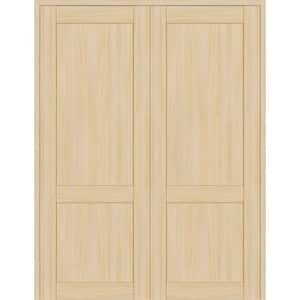 2 Panel Shaker 4880 in. Both Active Loire Ash Wood Composite Solid Core Double Prehung Interior Door