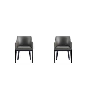 Gansevoort Pebble Grey Faux Leather Dining Armchair (Set of 2)