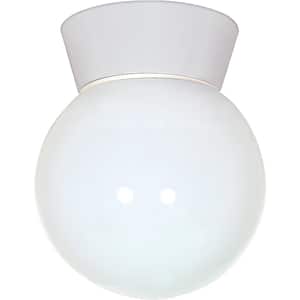 Nuvo White 1-Light Outdoor Flush Mount Light