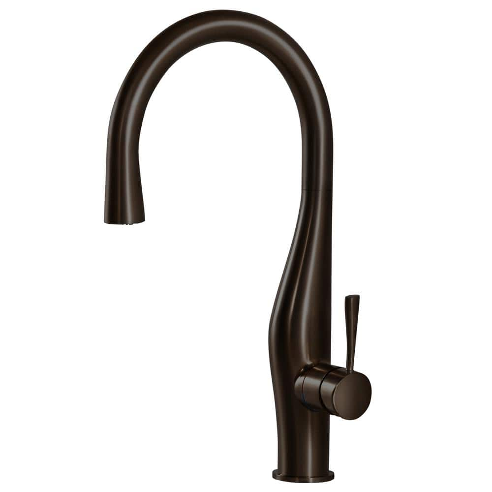 Vision Single-Handle Pull Down Sprayer Kitchen Faucet with Hidden Pull Down and CeraDox Technology in Oil Rubbed Bronze -  HOUZER, VISPD-869-OB