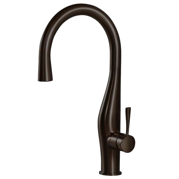 HOUZER Vision Single-Handle Pull Down Sprayer Kitchen Faucet with Hidden Pull Down and CeraDox Technology in Oil Rubbed Bronze