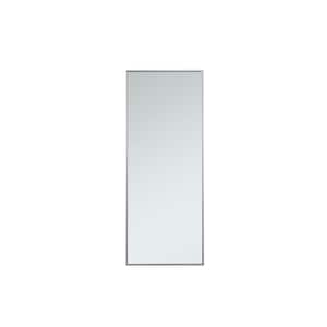 Timeless Home 24 in. W x 60 in. H x Contemporary Metal Framed Rectangle Silver Mirror