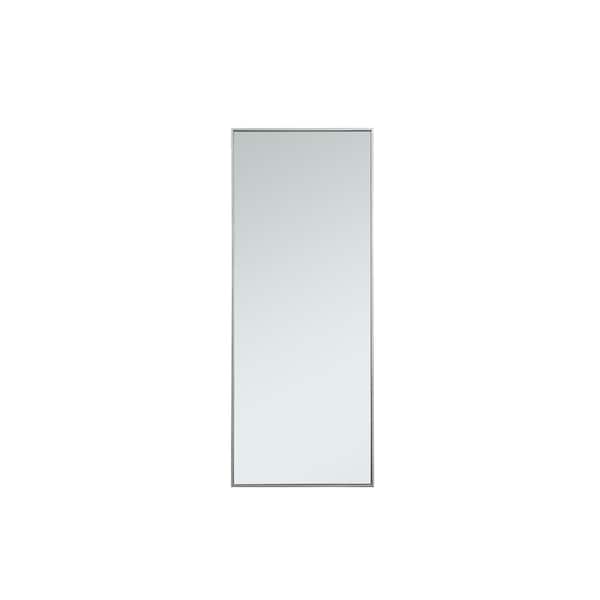 Unbranded Timeless Home 24 in. W x 60 in. H x Contemporary Metal Framed Rectangle Silver Mirror