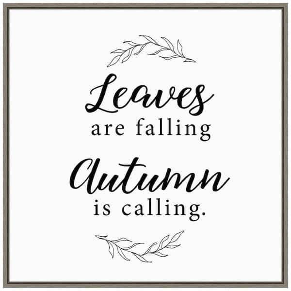 Amanti Art 22 in. Autumn Is Calling Fall/Thanksgiving Framed Canvas Box Wall Art