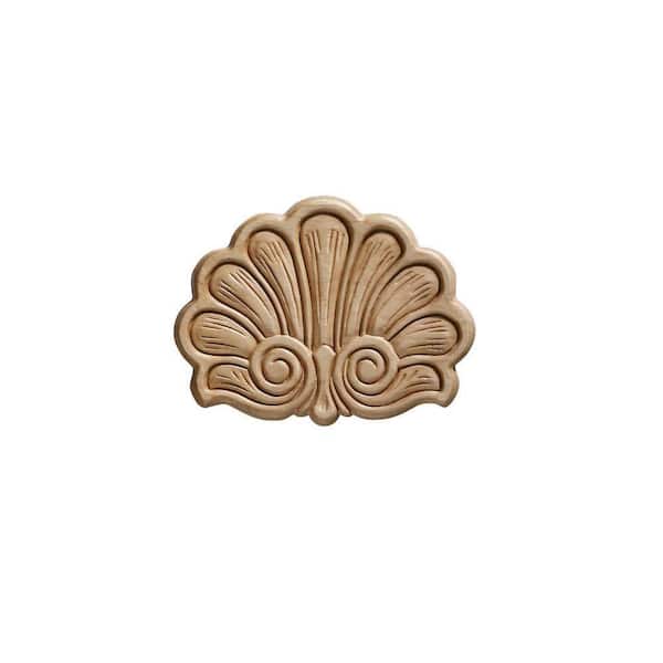 Ornamental Mouldings 7/32 in. x 5-1/2 in. x 4-1/8 in. Birch Shell Onlay Ornament Moulding
