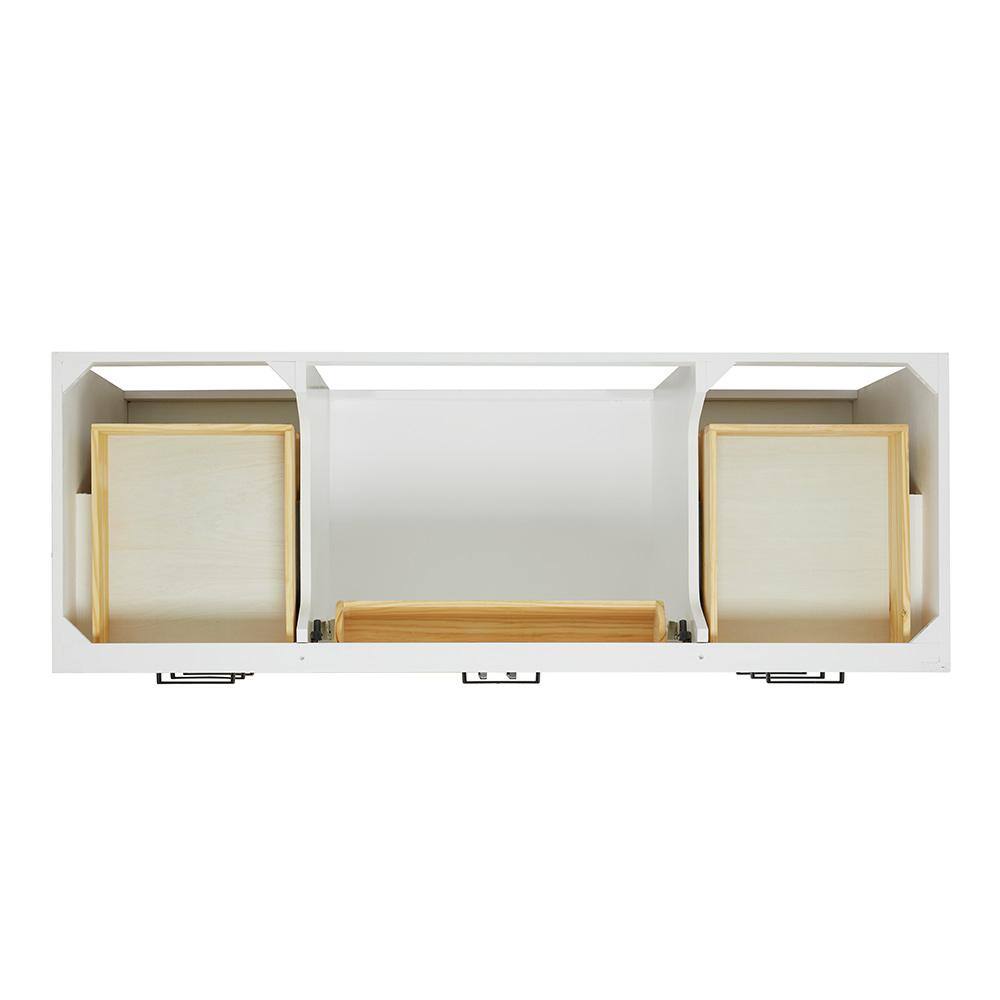 60'' White Hardwood Single Freestanding Bathroom Vanity Base