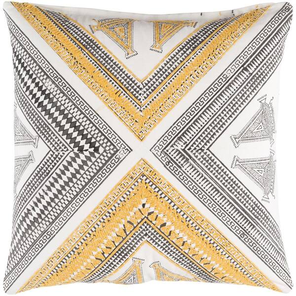 Artistic Weavers Dunmaston Yellow Geometric Polyester 18 in. x 18 in. Throw Pillow