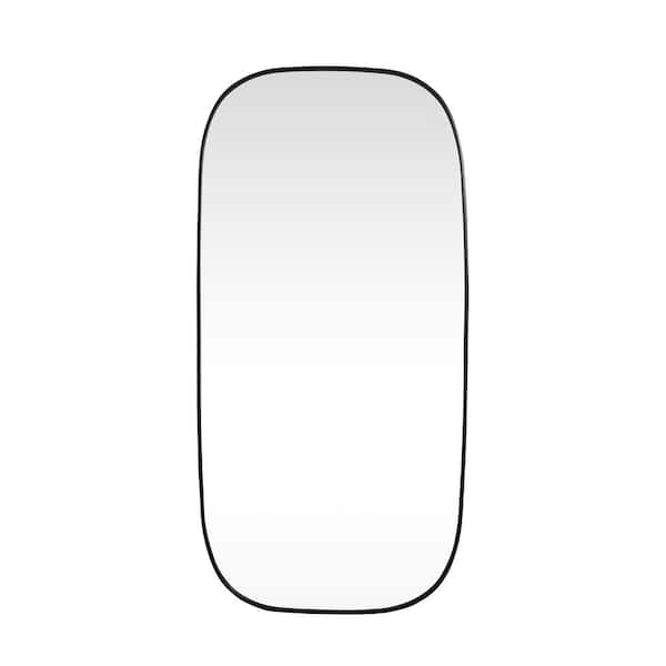 Unbranded Timeless Home 36 in. W x 72 in. H x Modern Metal Framed Oval Black Mirror
