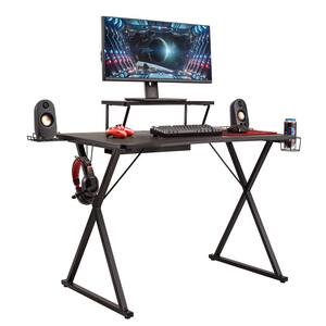 airLIFT 41.7 in. x 23.3 in. Black Gaming eSports Computer Desk X-Frame with Removable Monitor Riser