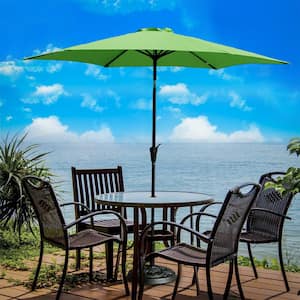 9 ft. Aluminum Market Push Button Tilt Patio Umbrella in Green with Carry Bag without Base