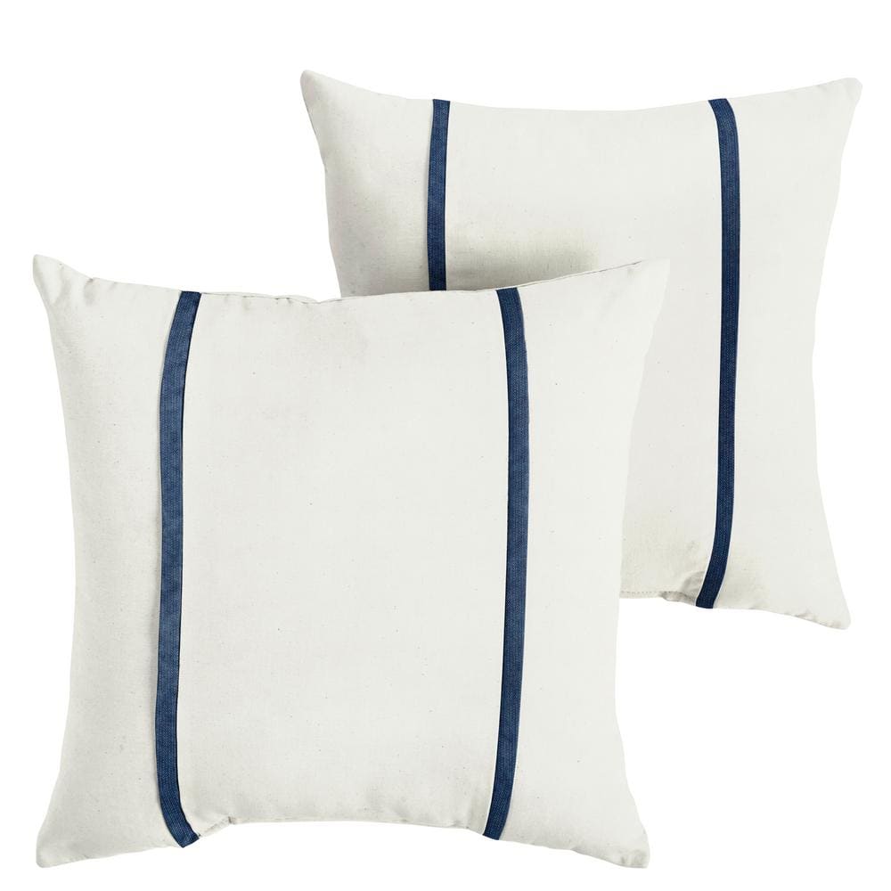 Sunbrella Canvas Natural Outdoor Knife Edge Throw Pillows (2-Pack)