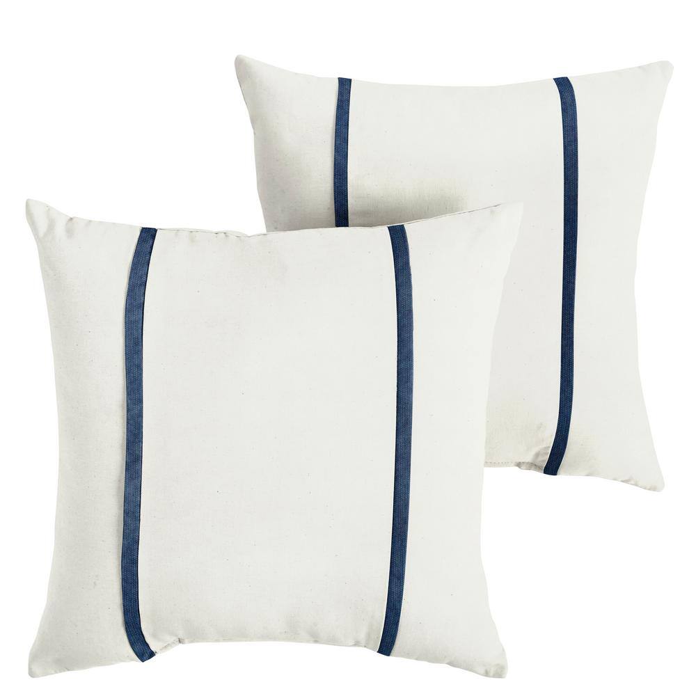 Sunbrella Canvas Natural Outdoor Knife Edge Throw Pillows (2-Pack)