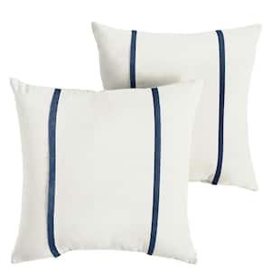 Outdoor Pillows for 18 in. x 18 in. Square Throw Pillows with Insert (Pack  of 2) in Lemon Blossom Blue B0BVQN9BXL - The Home Depot