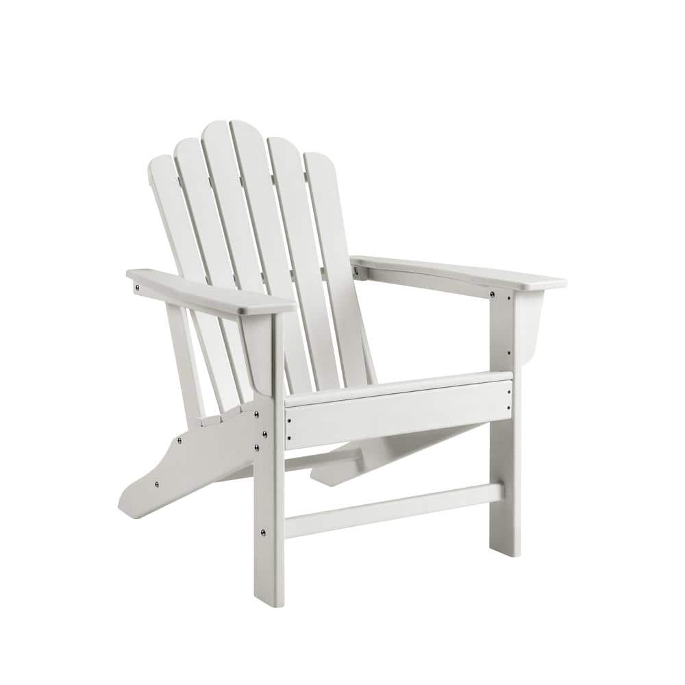 Niet meer geldig Verblinding stroom Classic White Plastic Adirondack Chair for Outdoor Garden Porch Patio Deck  Backyard WFEHAC-01-WH - The Home Depot
