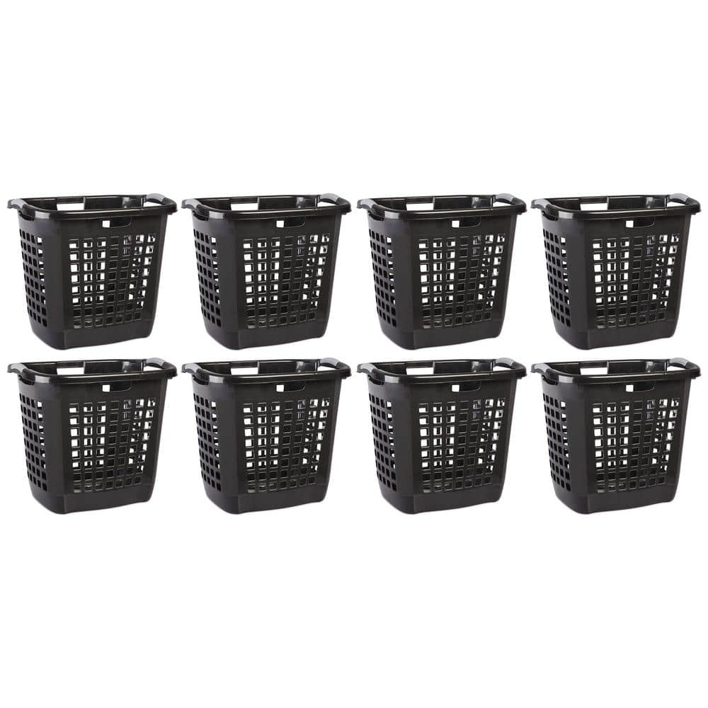 UPC 193802286120 product image for Sterilite Ultra Easy Carry Dirty Clothes Laundry Basket Hamper, Black (8-Pack) | upcitemdb.com